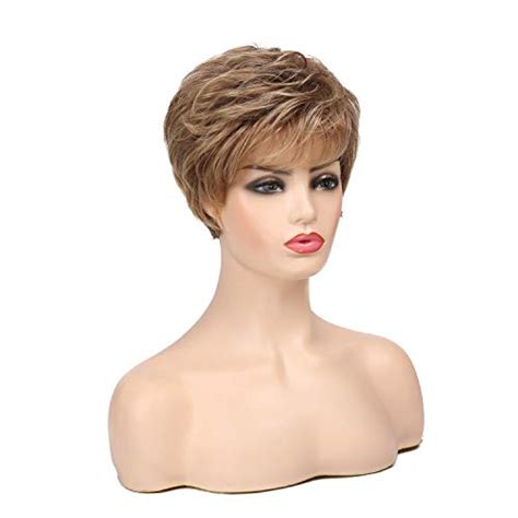 Kaneles Short Blonde Pixie Cut Wigs For White Women Curly Synthetic Heat Resistant Layered Hair