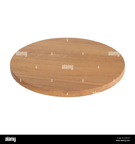 Oak Round Wooden Cutting Board Isolated on White Stock Photo - Alamy