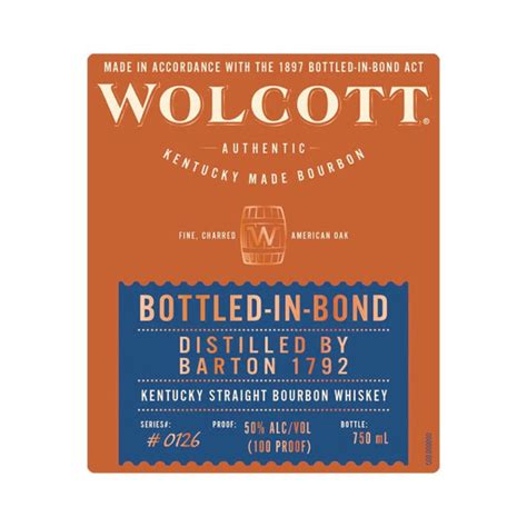 Buy Wolcott Bourbon Bottled In Bond Online - Notable Distinction