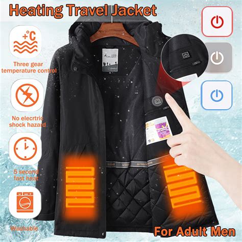 Man Electronic Usb Heated Jacket Intelligent Heating Hooded Work