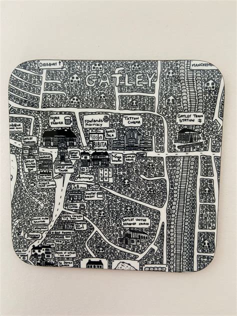 Gatley Doodle Map Coasters Dave Draws Shop