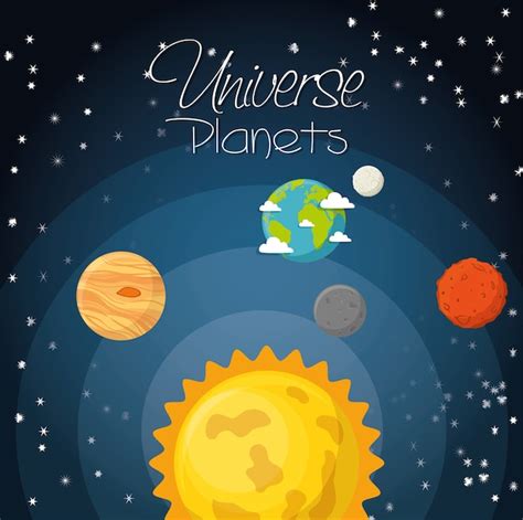 Premium Vector Universe Planets Space Concept Vector Illustration Design