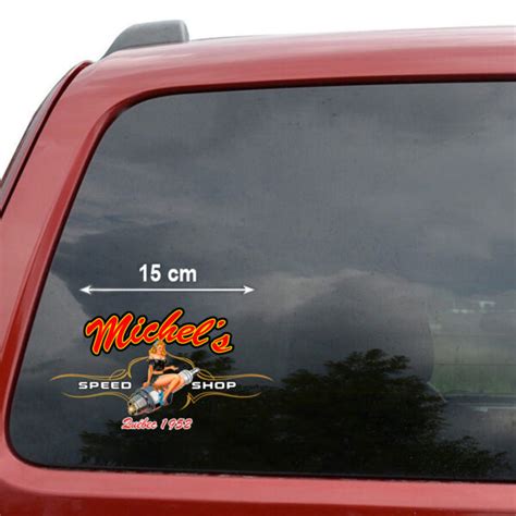 Hot Rod Pinstripe Decals With Pinup Girl And Spark Plugs Ameliaclothingshop