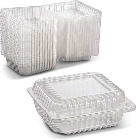 Amazon Clear Plastic Square Hinged Food Container Length X