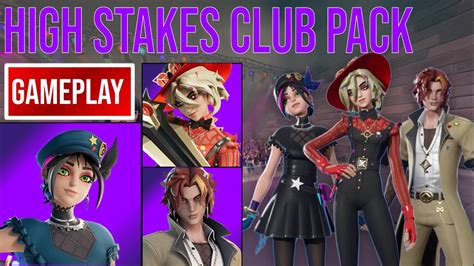 New High Stakes Club Pack Gameplay Fortnite Battle Royale Youtube