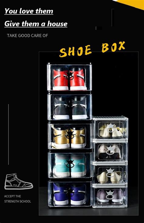 2021 Thicken Clear Plastic Shoe Box Dustproof Sport Shoe Storage Box