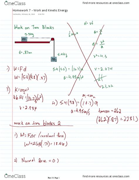 Phys 211 Quiz Work And Kinetic Energy Oneclass