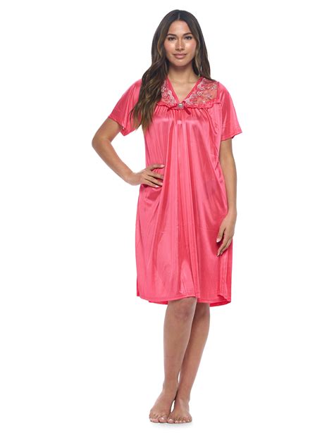 Casual Nights Womens Fancy Lace Neckline Silky Tricot Nightgown