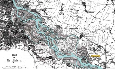 Historische Karte Landkarte Der Donau Unterhalb Wien Lobau Marchfeld