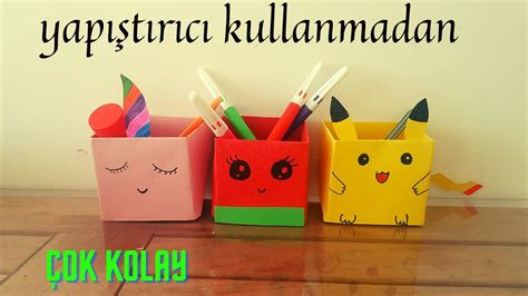 ORİGAMİ KALEMLİK YAPIMI DIY PENCIL BOX YouTube