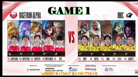 ONIC Vs BTR GAME 1 MPL ID S12 Regular Season Day 2 Week 8