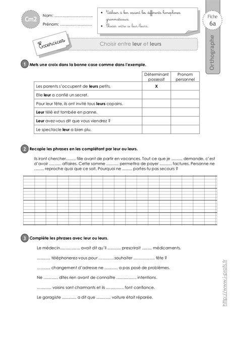 Cm Exercices Leur Leurs Par Eric Cours Pdf