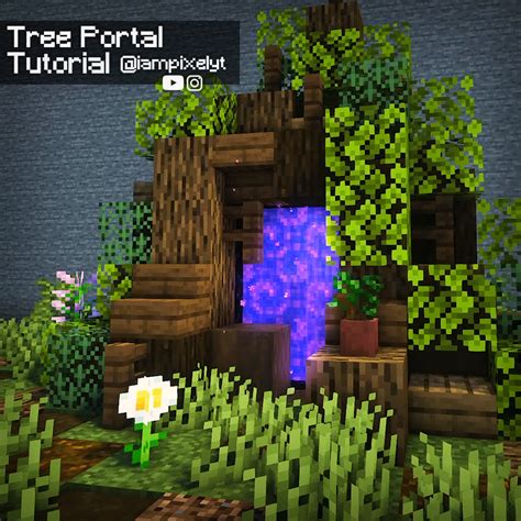 Tree Nether Portal Design Minecraft Cottage Cute Minecraft Houses