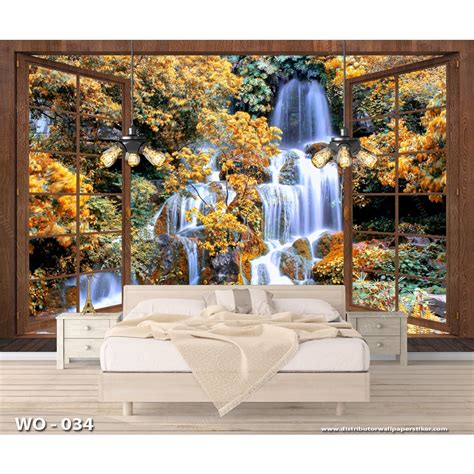 Jual Wallpaper Custom 3d Mural Photowall Air Terjun Walpaper Dekorasi