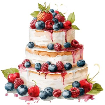 Watercolor Cake Clip Art Bakery Dessert Cake Watercolor Bakery PNG