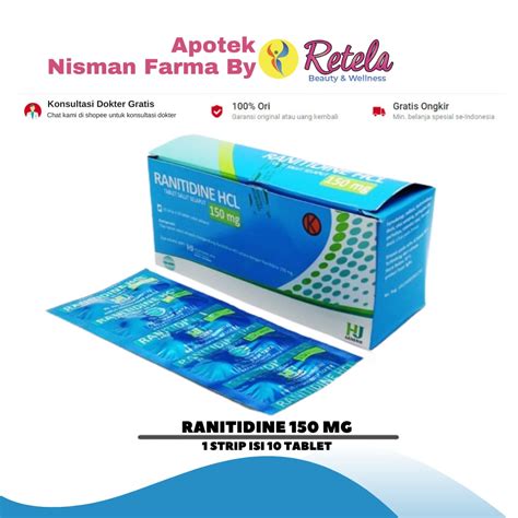 Jual Ranitidine 150mg 1 Strip Isi 10 Tablet Gen Shopee Indonesia