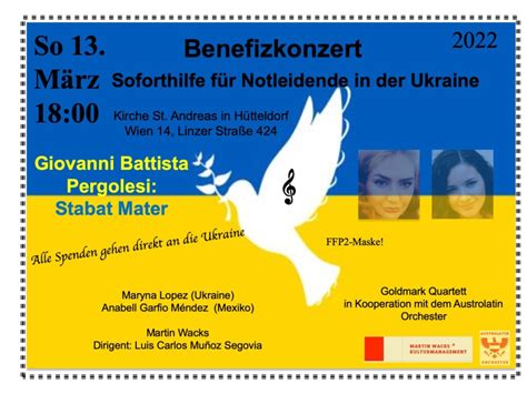 Benefizkonzert für Notleidende in der Ukraine Wacks Kulturmanagement