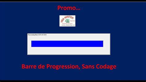 Vba Promo Barre De Progression Personnalisée Sans Codage 52 Vbawriter Ch Youtube