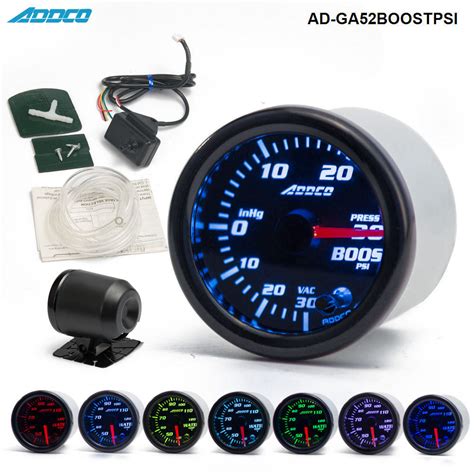 Car Auto V Mm Colors Universal Psi Turbo Boost Gauge Led With