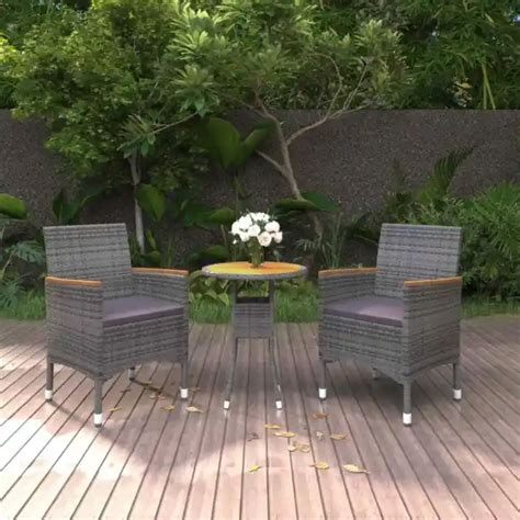 MOBILIER D NER De Jardin 3 Pcs R Sine Tress E Gris EUR 218 10 PicClick FR