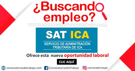 Sat Ica Convocatoria Jefe Del Departamento De Log Stica Y Personal