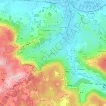 Topografische Karte Chazat H He Relief