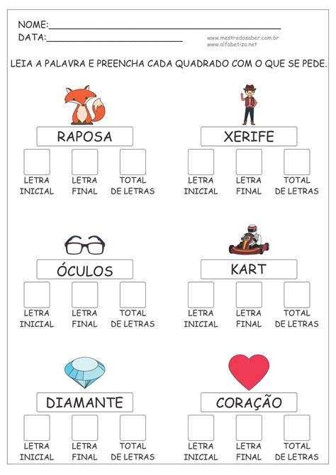 Atividades De Alfabetização 1 Ano Para Imprimir Mestre Do Saber Loja