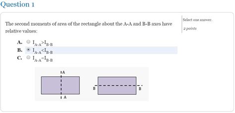 Solved Question 1 The Second Moments Of Area Of The