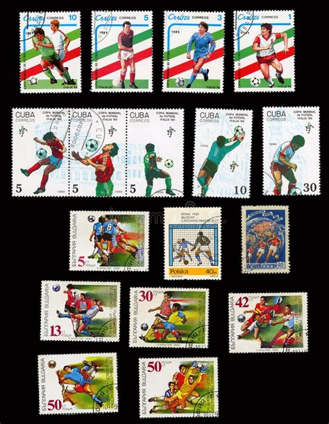 Set of Postage Stamps for the World Cup Editorial Photography ...