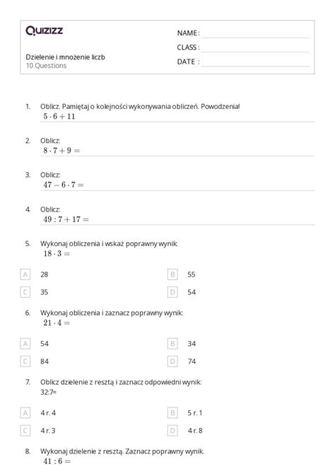 Ponad Zadania Tekstowe Z Matematyki Arkuszy Roboczych Dla Klasa