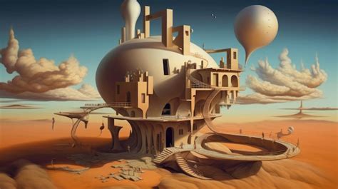 Una Obra De Arte Surrealista Que Muestra Un Espacio De Forma Inusual