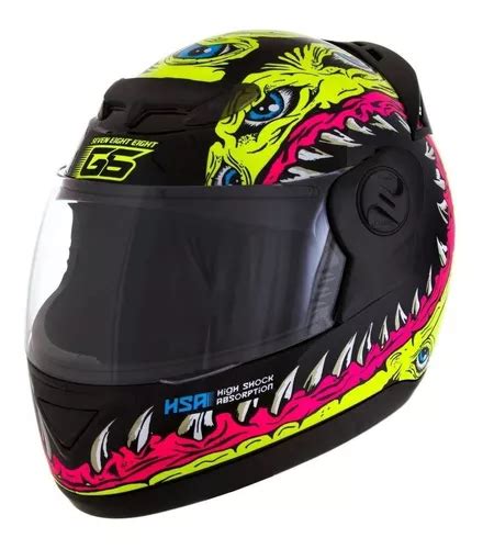 Capacete Para Moto Integral Pro Tork Evolution G6 Jaws Preto E Amarelo