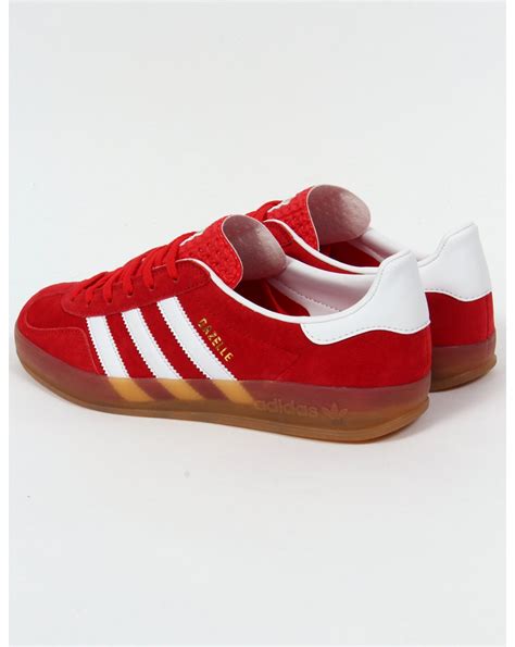 Adidas Gazelle Indoor Trainers Red White Gum Originals Retro Shoes