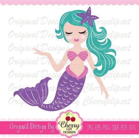 Mermaid Svg Long Hair Mermaid Svg Silhouette And Cricut Cut Etsy