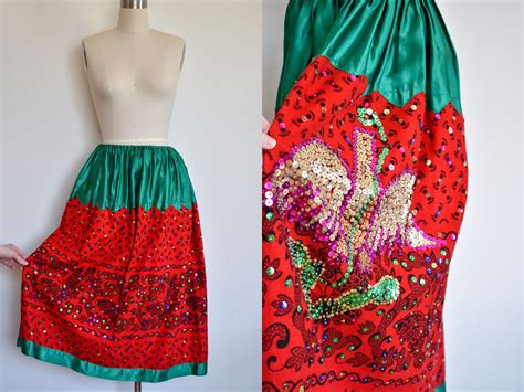 1930s 1940s China Poblana Skirt With Sequins And Sequin Eagle Etsy UK