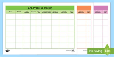 Free Eal Progress Tracker Teacher Made