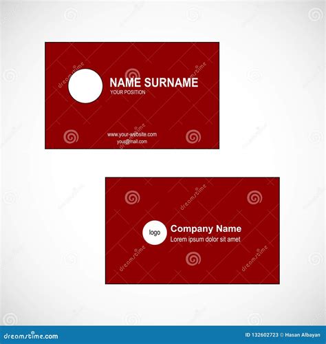 Template Business Card Vector Design Red Background Stock Illustration ...