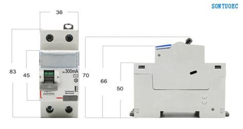 Pa66 Sontuoec 2p Single Phase Rccb Circuit Breaker Iec61008