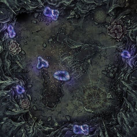 Fungal Cave Boss Arena Battlemap 40x40 Battlemaps Fantasy Town Dark Fantasy Art Fantasy