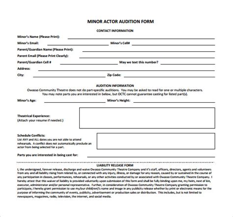 Https Sample Templates Forms Actor Release Form Releaseform Net