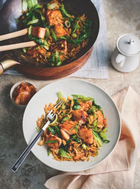 Miso Glazed Salmon And Kimchi Fried Rice