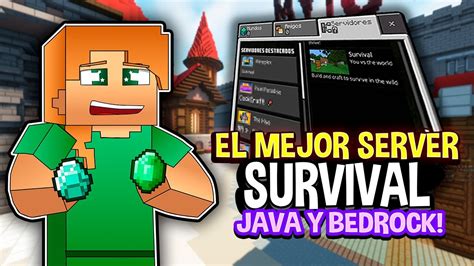 El MEJOR SERVIDOR Survival VANILLA Para MINECRAFT PE 1 20 51 Servidor