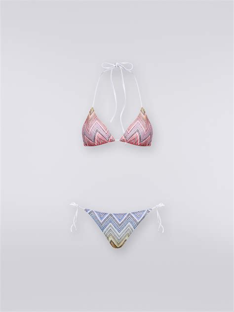 Triangle Bikini In Zigzag Fabric Multicoloured Missoni