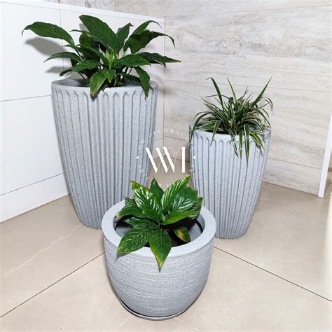 Kit Vasos de Planta ou Flor Decoração Jardim Luxo 3D Coluna Romana Nº1