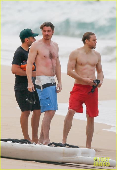 Charlie Hunnam Garrett Hedlund Go Shirtless While Wrestling On The