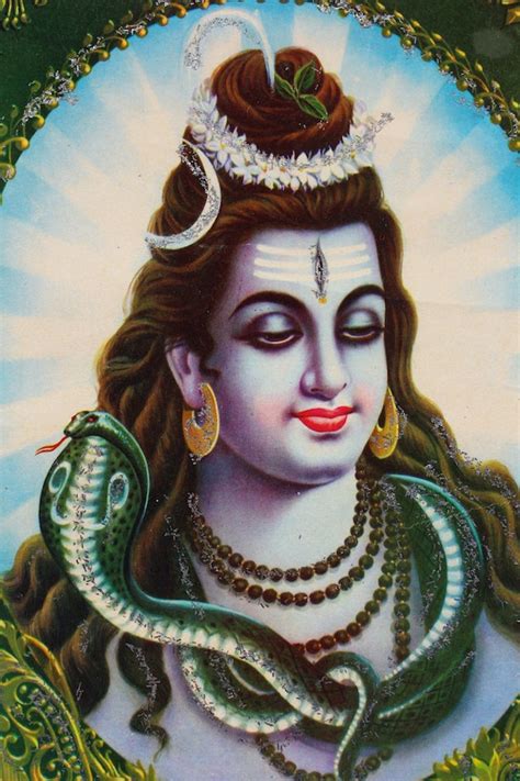 Hindu God Print Of Shiva Rare Vintage Old Print Etsy