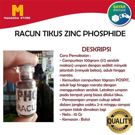 Jual Pospit Racun Tikus Zinc Phosphide Botol Kaca Mini Di Lapak Mawadda