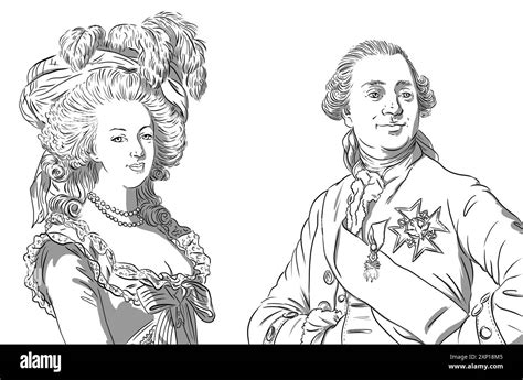 Portraits Of Louis Xvi And Marie Antoinette Of Austria Louis 16 And