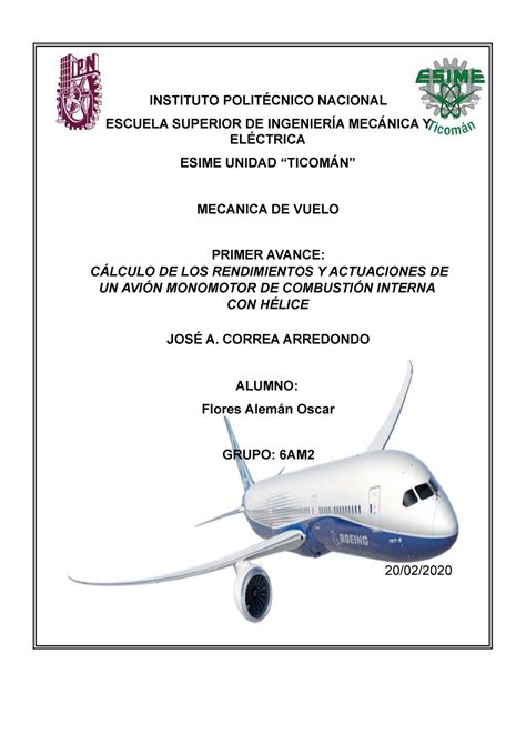 Mecanica De Vuelo Oscar Compress Instituto Polit Cnico Nacional