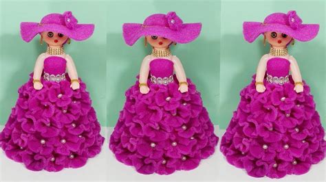 फोम से गुड़िया सजाने का आसान तरीका Diy Doll Decoration Foam Ki Gudiya